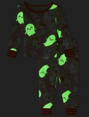 Baby And Toddler Girls Halloween Glow Ghosts Snug Fit Cotton Pajamas