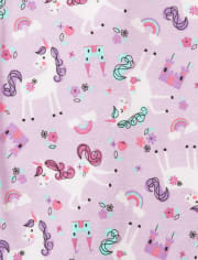 Pijama de una pieza de algodón con ajuste ceñido de unicornio para bebés y niñas pequeñas