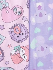 Baby And Toddler Girls Animals Snug Fit Cotton 6-Piece Pajamas