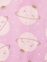 Pijamas de una pieza de algodón con ajuste ceñido Planets para bebés y niñas pequeñas, paquete de 3