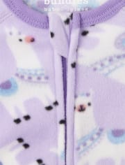 Baby And Toddler Girls Llama Koala Fleece One Piece Pajamas 2-Pack