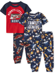 Ensemble de 2 pyjamas en coton ajustés Glow Genius Hero pour bébés et tout-petits garçons