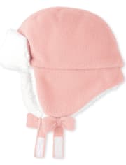 Baby Girls Trapper Hat And Mittens Set