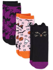 Paquete de 3 calcetines midi de Halloween para niñas pequeñas