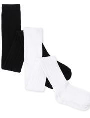 Girls Cable Knit Tights 2-Pack