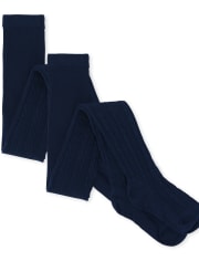 Girls Cable Knit Tights 2-Pack