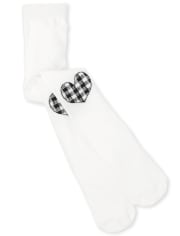 Baby And Toddler Girls Buffalo Plaid Heart Tights