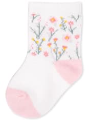 Calcetines midi de flores para bebé niña, paquete de 6