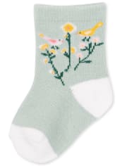 Calcetines midi de flores para bebé niña, paquete de 6