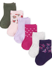 Baby Girls Butterfly Midi Socks 6-Pack