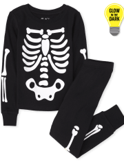 Unisex Kids Matching Family Glow Skeleton Snug Fit Cotton One Piece Pajamas