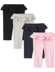 Baby Girls Ruffle Pants 4-Pack