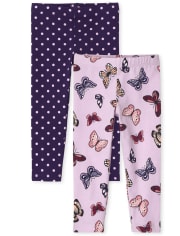 Toddler Girls Print Leggings 2-Pack