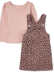 Toddler Girls Leopard Skirtall 2-Piece Set