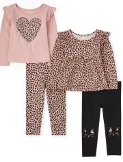 Toddler Girls Leopard Ruffle 4-Piece Set