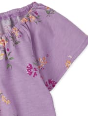 Baby And Toddler Girls Floral Flutter Jumpsuit