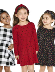 Toddler Girls Print Skater Dress 3-Pack