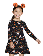 Baby And Toddler Girls Halloween Unicorn Skater Dress