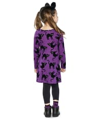 Robe de tous les jours avec chat d&#39;Halloween pour bébés et petites filles