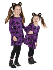 Robe de tous les jours avec chat d&#39;Halloween pour bébés et petites filles