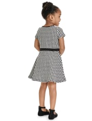 Baby And Toddler Girls Houndstooth Ponte Knit Dress