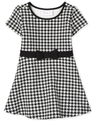 Baby And Toddler Girls Houndstooth Ponte Knit Dress