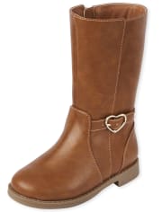Bottes hautes à boucle cœur pour toute-petite fille