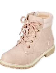 Girls Heart Eyelet Lace Up Booties
