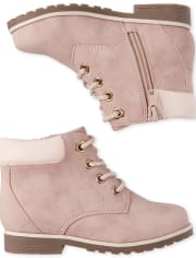 Toddler Girls Heart Eyelet Lace Up Booties
