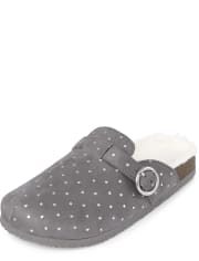 Girls Heart Foil Clogs