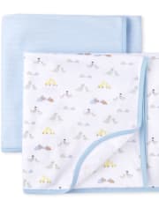 Baby Boys Transportation Swaddle Blanket 2-Pack