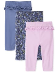 Baby Girls Floral Pants 3-Pack