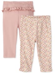 Baby Girls Floral Pants 2-Pack