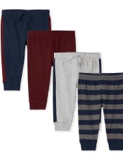 Baby Boys Striped Pants 4-Pack