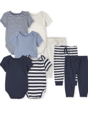 Conjunto de 8 piezas a rayas para bebé niño