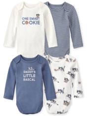 Lot de 4 bodys Cookie pour bébé garçon