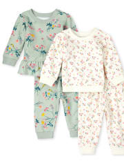 Baby Girls Floral 4-Piece Playwear Set
