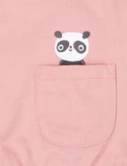 Conjunto de ropa de juego de 4 piezas Panda para bebé niña