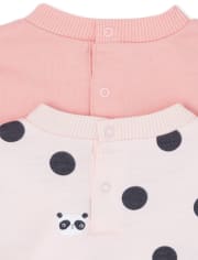 Conjunto de ropa de juego de 4 piezas Panda para bebé niña