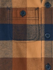 Chemise boutonnée en flanelle à carreaux pour bébés et tout-petits garçons