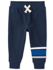 Pantalon de jogging en molleton à rayures pour bébés et tout-petits garçons