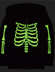 Unisex Baby And Toddler Glow Skeleton Zip Up Hoodie