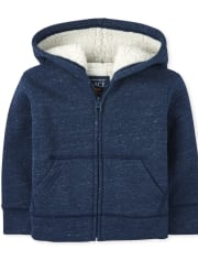 Baby And Toddler Boys Sherpa Zip Up Hoodie