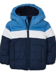 Baby And Toddler Boys Colorblock Puffer Jacket