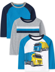 Baby And Toddler Boys Graphic Top 3-Pack