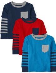 Baby And Toddler Boys 2 In 1 Top 3-Pack