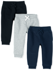 Baby And Toddler French Terry Jogger Pants 3-Pack