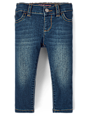 Jeggings de mezclilla de punto elástico para bebés y niñas pequeñas