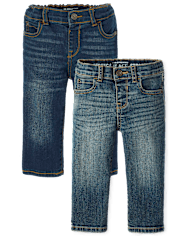 Lot de 2 jeans droits extensibles pour bébé et tout-petit garçon
