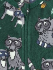 Baby And Toddler Boys Raccoon Fleece One Piece Pajamas